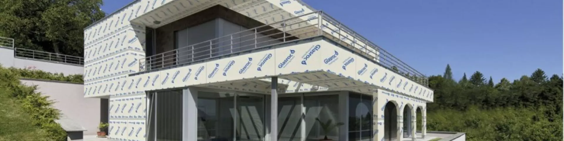GLASROC X ÉPÍTŐLEMEZZEL SZERELT HOMLOKZATI VÁZKITÖLTŐ FAL